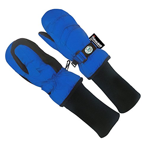 SoSoft Chakka Snowblokka Waterproof Stay On Nylon Kid’s Snow Mittens with Extra Long Sleev ...