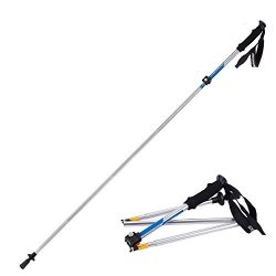 Wealers Folding Hiking Sticks collapsible Alpenstocks Ultralight Trekking Ski Pole Travel Hiking ...