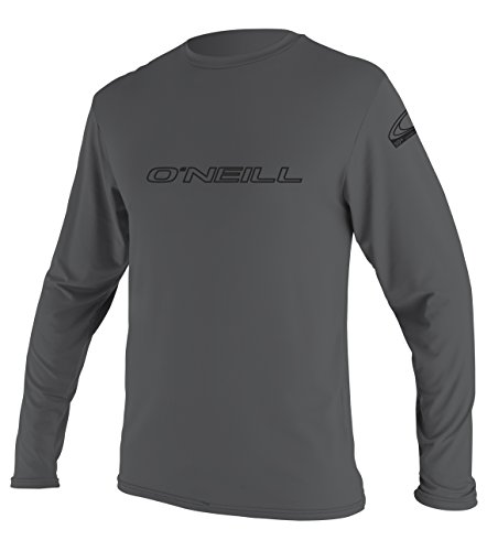 O’Neill Wetsuits Men’s Basic Skins UPF 50+ Long Sleeve Sun Shirt, Smoke, Large