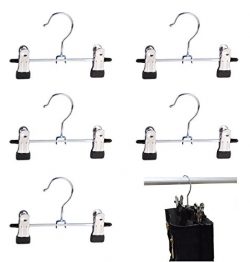 Adjustable 6″ Double Clip Boot Hanger, Portable Travel Hanging Laundry Hooks, Set of 5