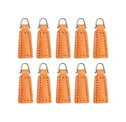 Z-COLOR 10 pack Leather Zipper Pull For Boot/Jacket/Bag/Purse Replacement and Production (Yellow)