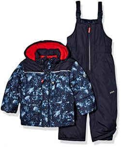 Osh Kosh Little Boys’ Ski Jacket and Snowbib Snowsuit Set, Navy Print, 7