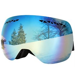 Supertrip Professional Ski Goggles for Men and Women Double Lens Anti-fog Big Spherical Skiing U ...