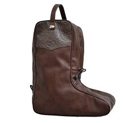 Justin Unisex Tooled Boot Bag Brown One Size