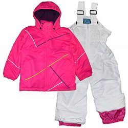 Pulse Little Girls’ 2 Piece Snowsuit Set Insulated Cut copy (Medium (6/6X), Pink White)