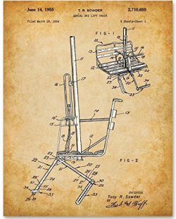 Ski Lift Chair Art Print – 11×14 Unframed Patent Print – Great for Ski Lodges a ...