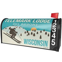 NEONBLOND Telemark Lodge Ski Resort – Wisconsin Ski Resort Magnetic Mailbox Cover Custom N ...