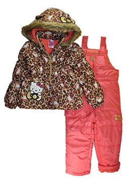 Hello Kitty Little Girls 2pc Printed Snowsuit (6, Multi leopard)