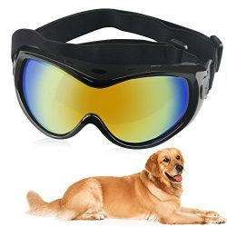 Dog Goggles Dog Sunglasses Pet Glasses Ski Goggles Big Dogs Eye Wear UV Protection with Adjustab ...