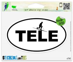 Telemark TELE Skiing Ski Oval Car Sticker Indoor Outdoor 5″ x 3″