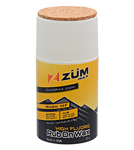 ZUMWax HIGH FLUORO RUB ON WAX Ski/Snowboard – WARM Temperature – 70 gram – HIGH FLUO ...