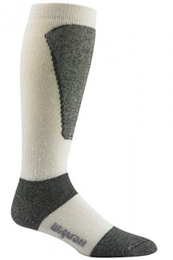Wigwam Men’s Snow Sirocco Knee High Performance Ski Sock, White,Sock size : Medium (shoe S ...
