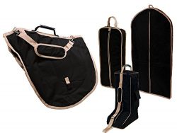 Derby English Horse Saddle, Bridle, Boot, and Garment Carry Bag Set with One year warranty