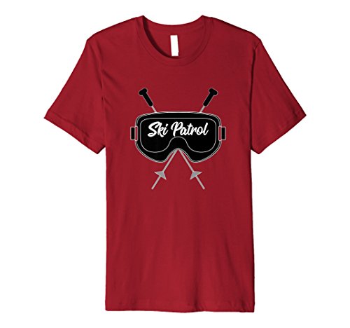 Mens Ski Patrol Goggles And Poles T-Shirt 2XL Cranberry