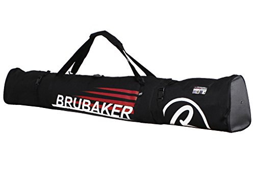 BRUBAKER Padded Ski Bag Skibag CARVER CHAMPION 190 cm / 74 3/4″ Black Red