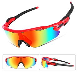 FEISEDY Polarized Sports Sunglasses Changeable Lenses TR90 Frame Cycling B2280 (1, 52)