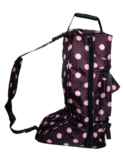 English Long Boot Travel Bag Pink Polka Dots