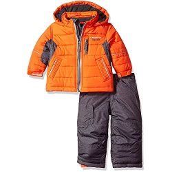 London Fog Baby Boys 2-Piece Snow Pant and Jacket Snowsuit, Orange, 24M