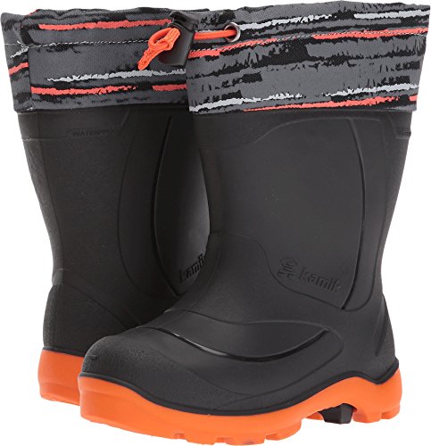 Kamik Boys’ Snobuster2 Snow Boot, Charcoal/Orange, 12 Medium US Little Kid