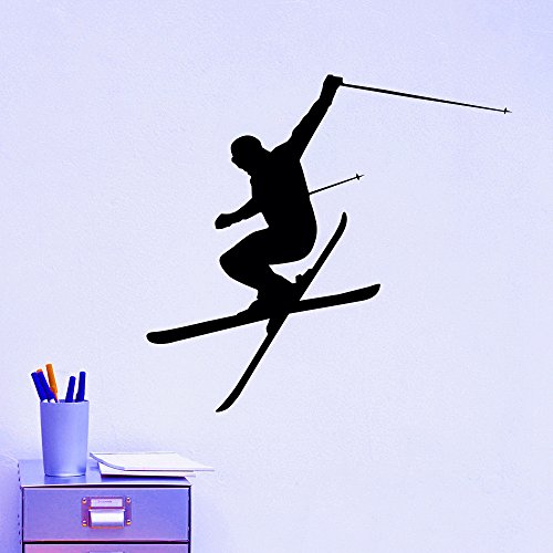 Wall Decal Vinyl Sticker Downhill Skiing Skier Ski Snow Freestyle Jumping Extreme Sports Wall De ...