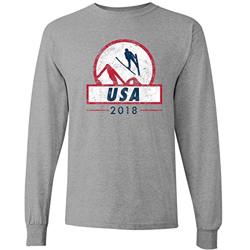 UGP Campus Apparel USA Ski Jumping 2018 Winter Sports Games Long Sleeve T Shirt – Medium & ...
