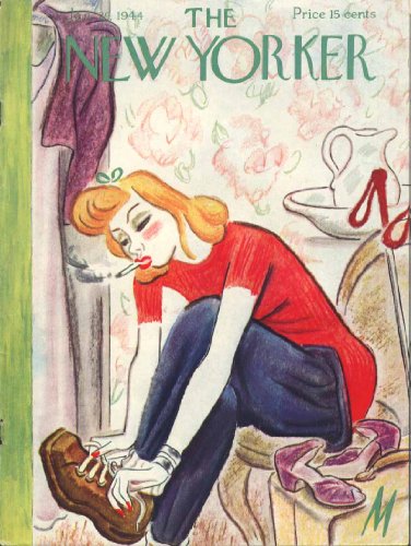 New Yorker cover De Miskey blonde ski boots 1/29 1944