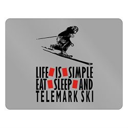 Teeburon LIFE IS SIMPLE EAT , SLEEP Telemark Ski Horizontal Sign