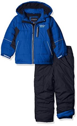 London Fog Little Boys’ 2-Piece Snow Pant and Jacket Snowsuit, Blue, 5/6