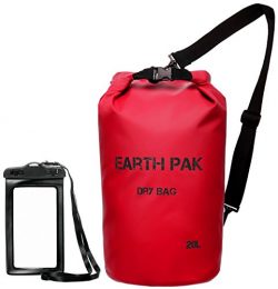 Earth Pak Waterproof Dry Bag – Roll Top Dry Compression Sack Keeps Gear Dry for Kayaking,  ...