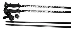 WSD Ski Poles, Aluminum Black/Silver Alpine, Adult