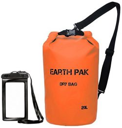 Earth Pak Waterproof Dry Bag – Roll Top Dry Compression Sack Keeps Gear Dry for Kayaking,  ...