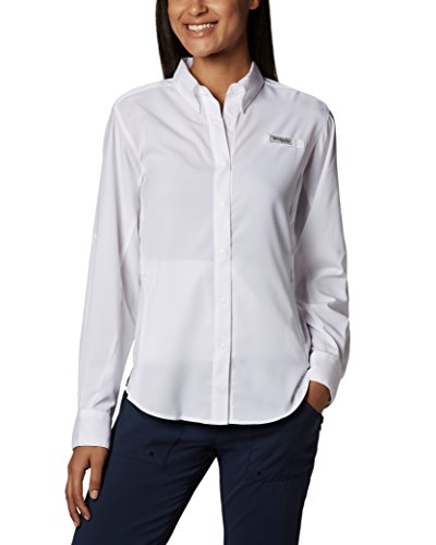 Columbia Women’s Tamiami II Long Sleeve Shirt, White, Large