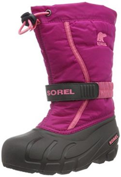 SOREL Youth Flurry-K Snow Boot, Deep Blush/Tropic Pink, 5 M US Big Kid