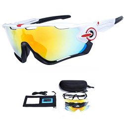 My case diy store Polarized Sports Sunglasses with 3 Interchangeable Lenses UV400 Protection Cyc ...