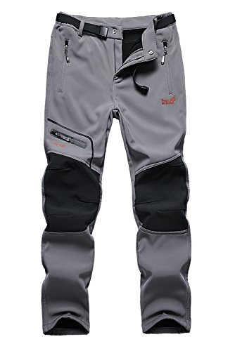 Skyinger Women’s Outdoor Windproof Waterproof Softshell Fleece Snow Pants US1602W Darkgrey L