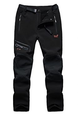 Puuyfun Women’s Outdoor Water Repellent Windproof Fleece Hiking Snow Ski Pants US1602W Black M