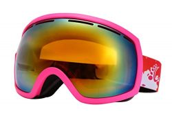 WODISON Womens Anti Fog Ski Snow Goggles Wide Angle Double Lens Sports Outdoor Eyewear Rose