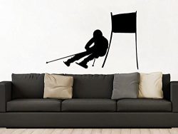 Downhill Skiing Wall Decal Vinyl Stickers Decals Home Decor Skier Snow Freestyle Jumping Extreme ...
