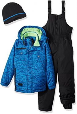 iXtreme Toddler Boys’ Tonal Print Snowsuit W/Gaiter, Blue, 3T