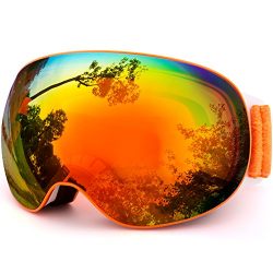 MEETLOCKS OTG Ski Goggles for Men, Over Glasses 100% UV400, Anti-fog Windproof, Frameless Detach ...