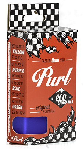 Purl Cold/Winter Ski & Snowboard Tuning Wax Biodegradable Eco-Friendly and Fast Wax 65g Box Blue
