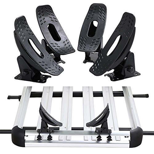 Yaheetech Universal Kayak Carrier Cross Bars Boat Canoe Surf Ski Board Roof Top Mounted Rack Black
