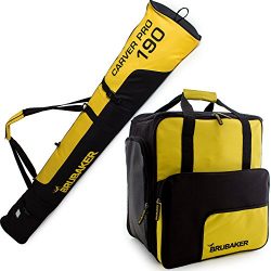 BRUBAKER Combo Ski Boot Bag and Ski Bag for 1 Pair of Ski, Poles, Boots and Helmet – Yello ...