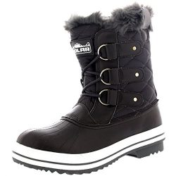 Womens Snow Boot Nylon Short Fur Rain Winter Waterproof Snow Warm Boots – Gray – 9 & ...