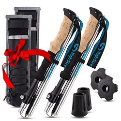 High Stream Gear Short Collapsible Hiking & Trekking Poles, 2 Extremely Lightweight Foldable ...