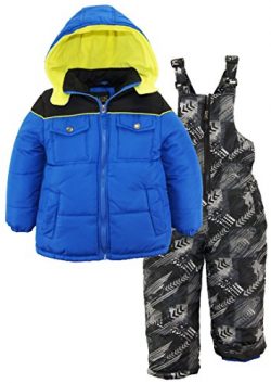 iXtreme Little Boys’ Colorblock Snowsuit W/Print Bib, Royal, 6