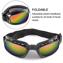 Baynne Folding Motorcycle Glasses Windproof Ski Goggles Off Road Racing Eyewear(Color black fram ...