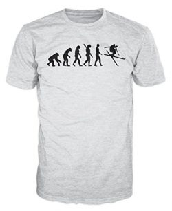 Ski Freestyle Evolution Funny T-Shirt (Ash Grey) (L)