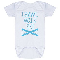 Skiing Baby & Infant Onesie | Crawl Walk Ski | CAROLINA | One Piece Newborn