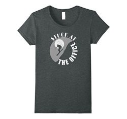 Womens Stuck At The Office Funny Skiing T-Shirt For Men and Women Medium Dark Heather